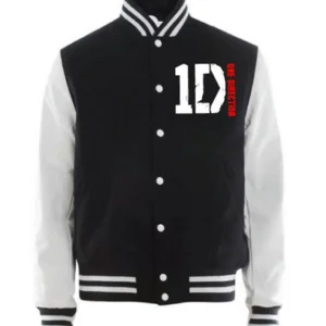 1D One Direction Black and White Varsity Jacket