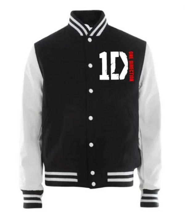 1D One Direction Black and White Varsity Jacket