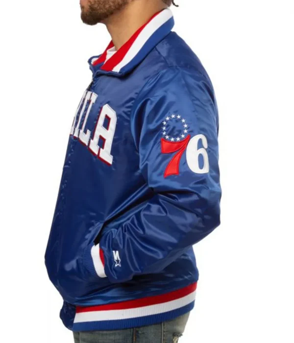 76ers Philadelphia Bomber Blue Jacket