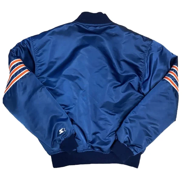80’s Chicago Bears Blue Satin Jacket - Image 2