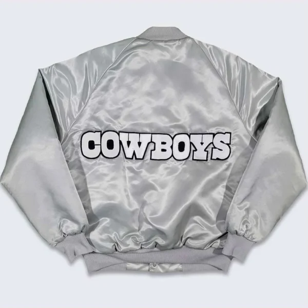 80’s Dallas Cowboys Silver Bomber Jacket - Image 2