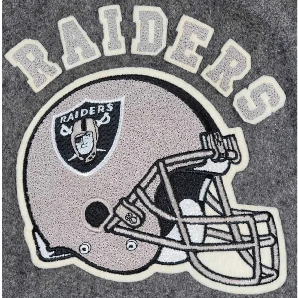 80’s LA Raiders Varsity Gray and Cream Jacket