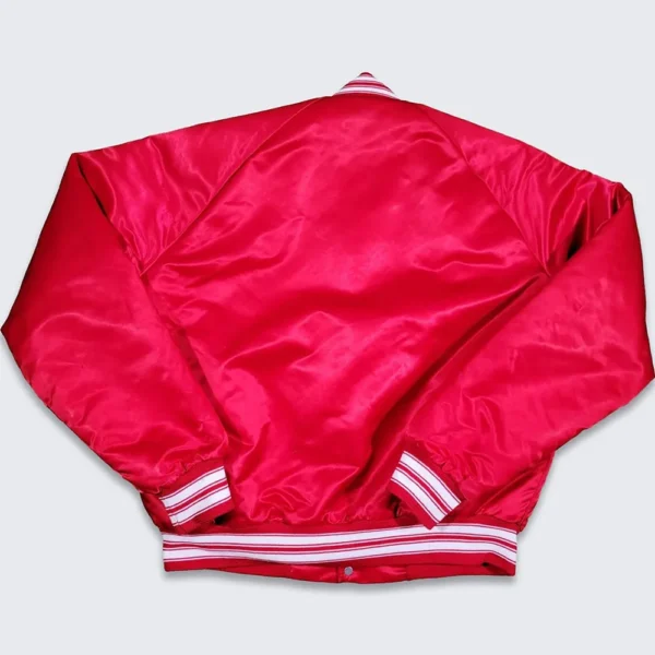 80’s North Carolina State Red Satin Bomber Jacket