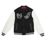 04 BBC Letterman White and Black Jacket
