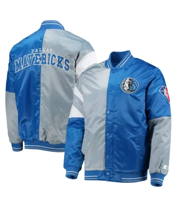 75th Anniversary Leader Dallas Mavericks Satin Color Block Jacket - Image 3