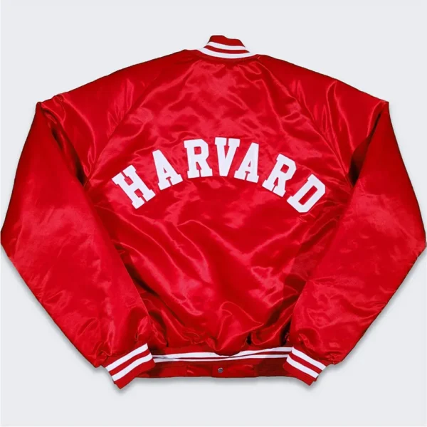 80’s Harvard Crimson Red Bomber Jacket - Image 2