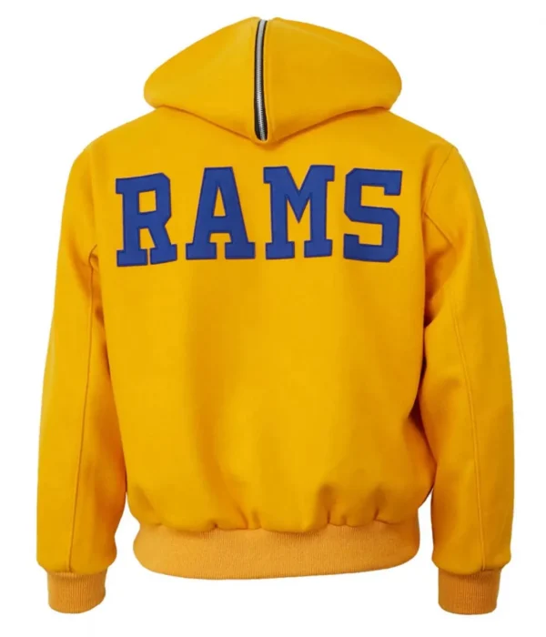 1950 Los Angeles Rams Yellow Wool Hooded Jacket - Image 2
