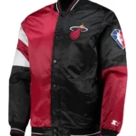 75th Anniversary Miami Heat Leader Red/Black Satin Jacket