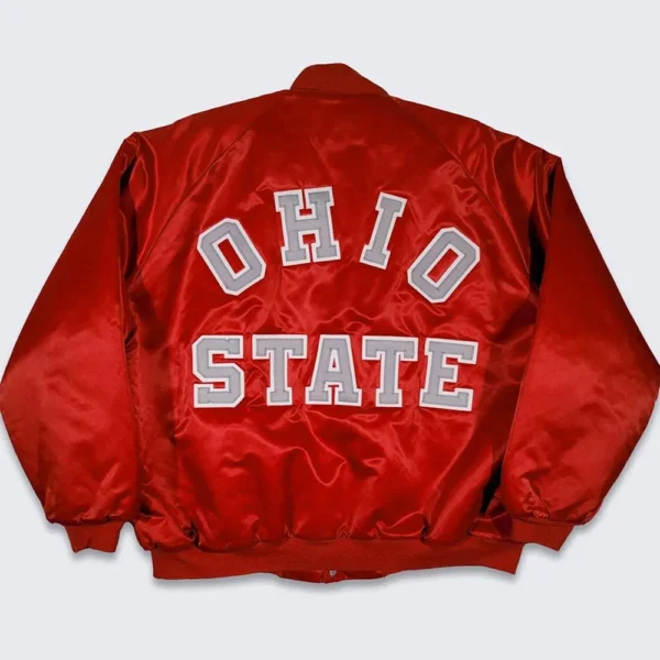 80’s Ohio State Buckeyes Red Bomber Jacket - Image 2