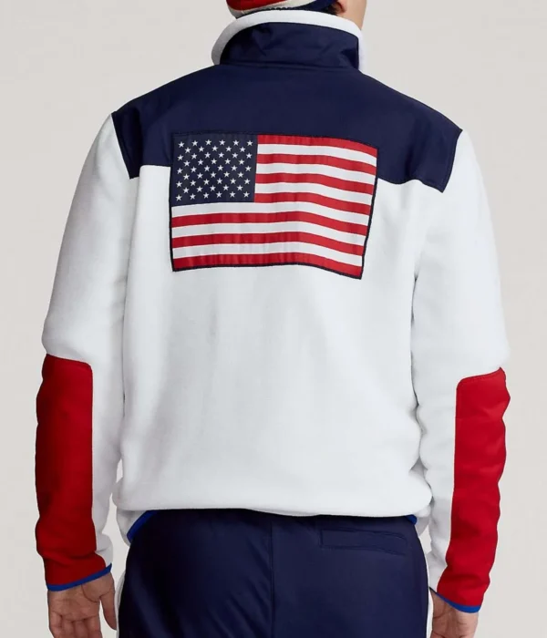 2022 Olympics Closing Ceremony Team USA Navy Blue and White Jacket - Image 2