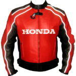 Honda Sports Motorbike Racing Cowhide Leather Jacket
