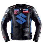 Suzuki Black Motul Motorcycle Leather Racing Jacket