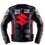 Black Suzuki Motul Motorcycle Leather Racing Jacket