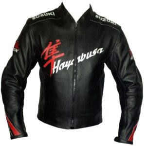 Suzuki Sport Black Motorbike Leather Jacket