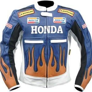 Honda Motorbike Cowhide Racing Leather Jacket