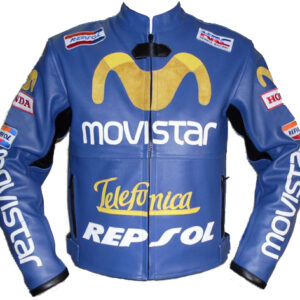 Honda Repsol Motorcycle Sports Cowhide Leather Jacket