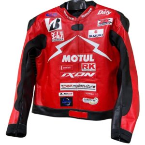 SUZUKI MOTORBIKE RACING LEATHER JACKET RED