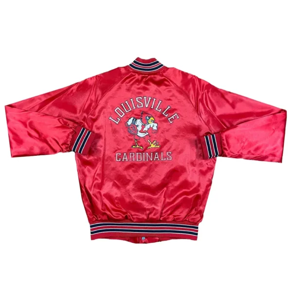 90’s Louisville Cardinals Red Satin Jacket - Image 2