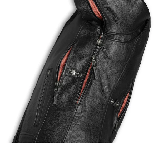 HARLEY DAVIDSON MEN’S VANOCKER WATERPROOF TRIPLE VENT SYSTEM LEATHER JACKET