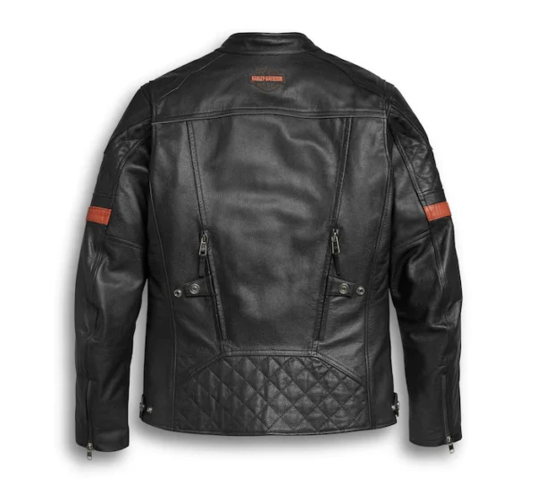 HARLEY DAVIDSON MEN’S VANOCKER WATERPROOF TRIPLE VENT SYSTEM LEATHER JACKET - Image 2