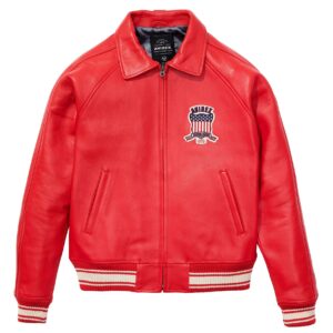 Avirex Leather Jacket Salvage Red