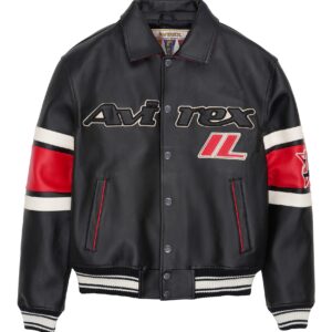 Avirex Leather Jacket Chicago USA Black