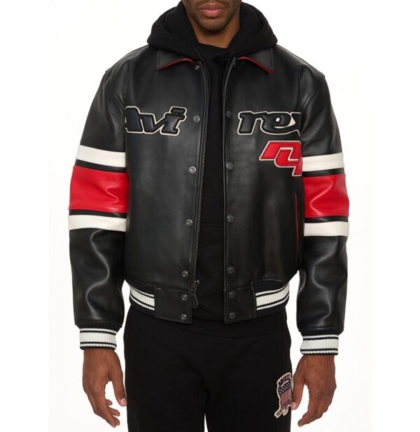Avirex Legend Leather Jacket Black - Image 3