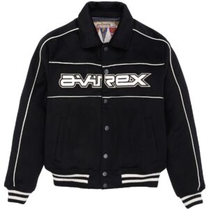 AVIREX WOOLRIDER JACKET BLACK & WHITE
