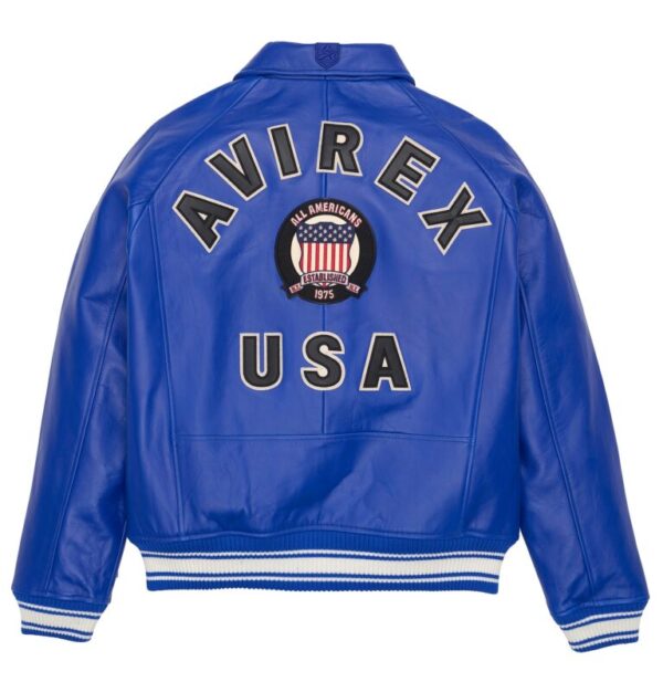 Avirex Leather Jacket Cobalt - Image 2