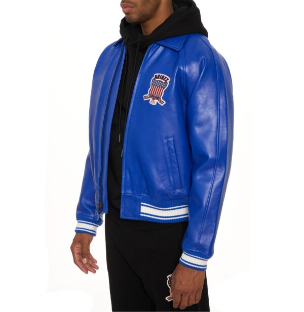 Avirex Leather Jacket Cobalt - Image 4