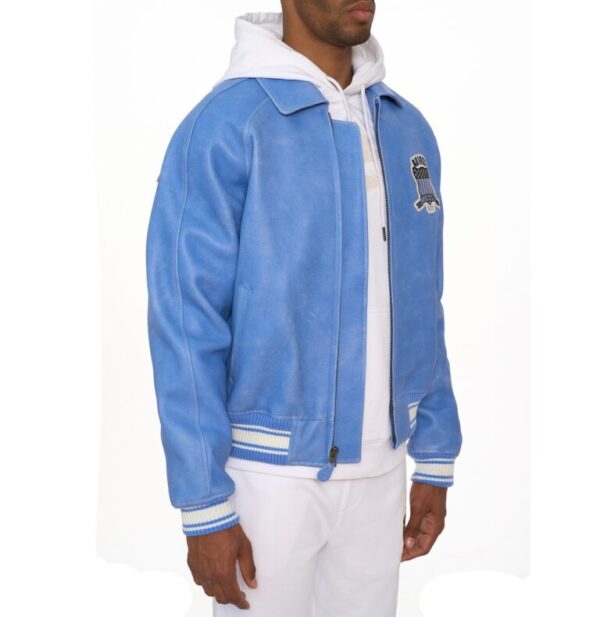 Avirex Denim Blue Leather Jacket - Image 3