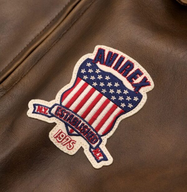 Avirex Vintage Brown Leather Jacket - Image 4