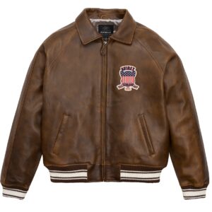 Avirex Vintage Brown Leather Jacket
