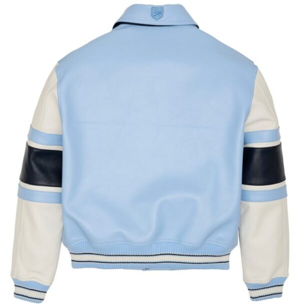 AVIREX LEGEND LEATHER JACKET BLUE, WHITE & BLACK - Image 2