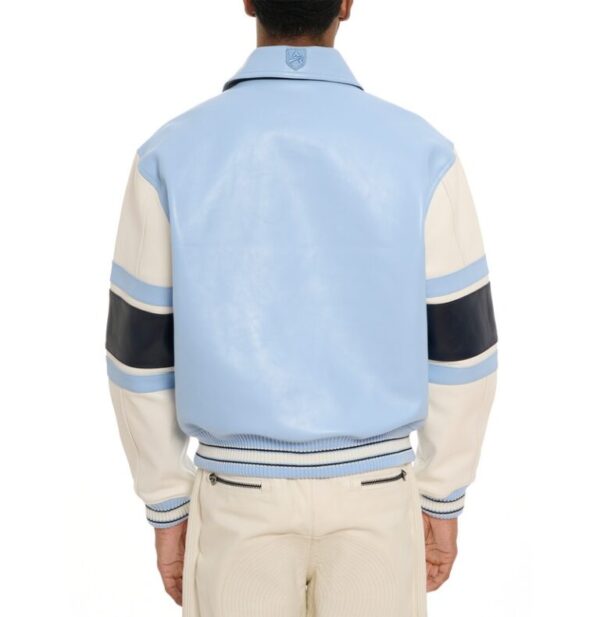 AVIREX LEGEND LEATHER JACKET BLUE, WHITE & BLACK
