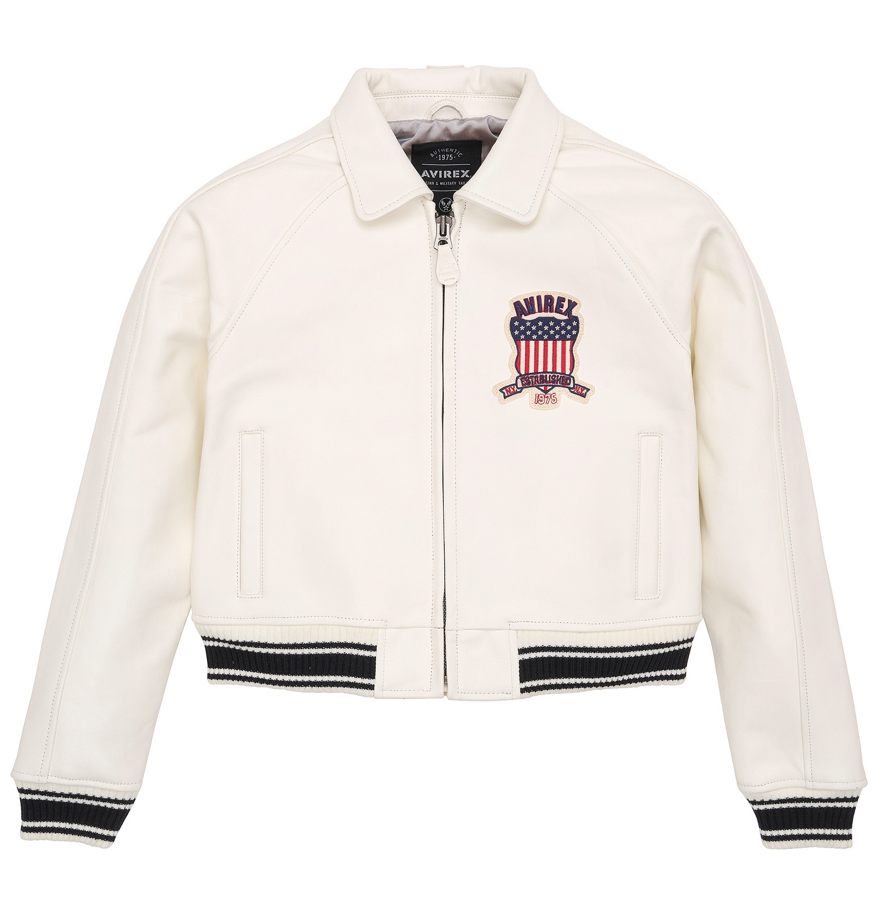 AVIREX CROPPED ICON JACKET SNOW WHITE