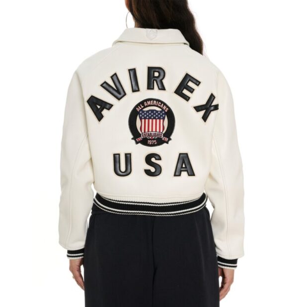 AVIREX CROPPED ICON JACKET SNOW WHITE
