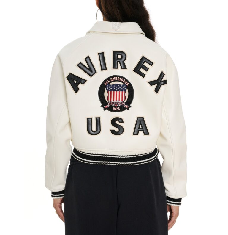 AVIREX CROPPED ICON JACKET SNOW WHITE