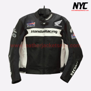 Honda Biker HRC Leather Motorcycle Racing Jacket