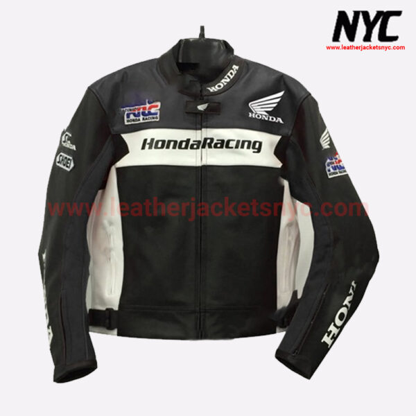 Honda Biker HRC Leather Motorcycle Racing Jacket