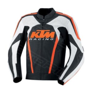 KTM Motorcycle Leather Jacket With Branded Real Color