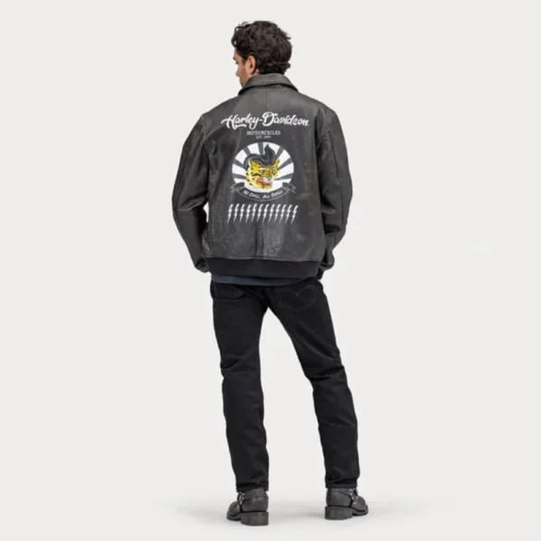 HARLEY-DAVIDSON MEN’S ARCHER BOMBER LEATHER JACKET