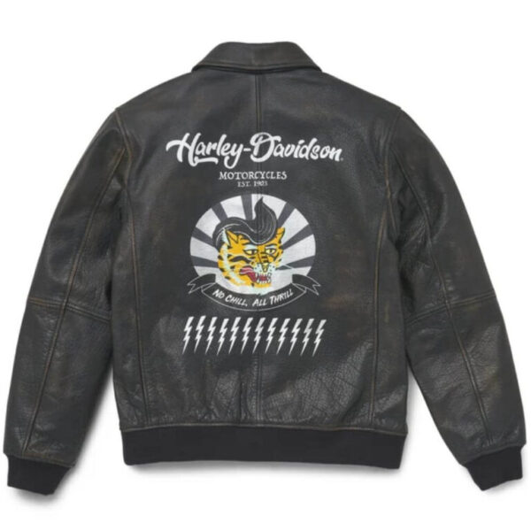 HARLEY-DAVIDSON MEN’S ARCHER BOMBER LEATHER JACKET - Image 2