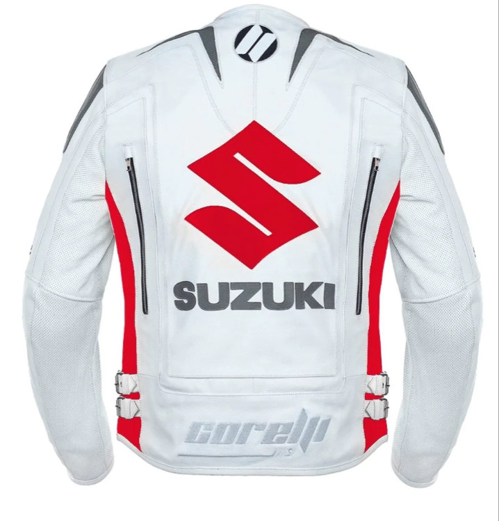 Suzuki Motorcycle Red Racing Leather Jacket