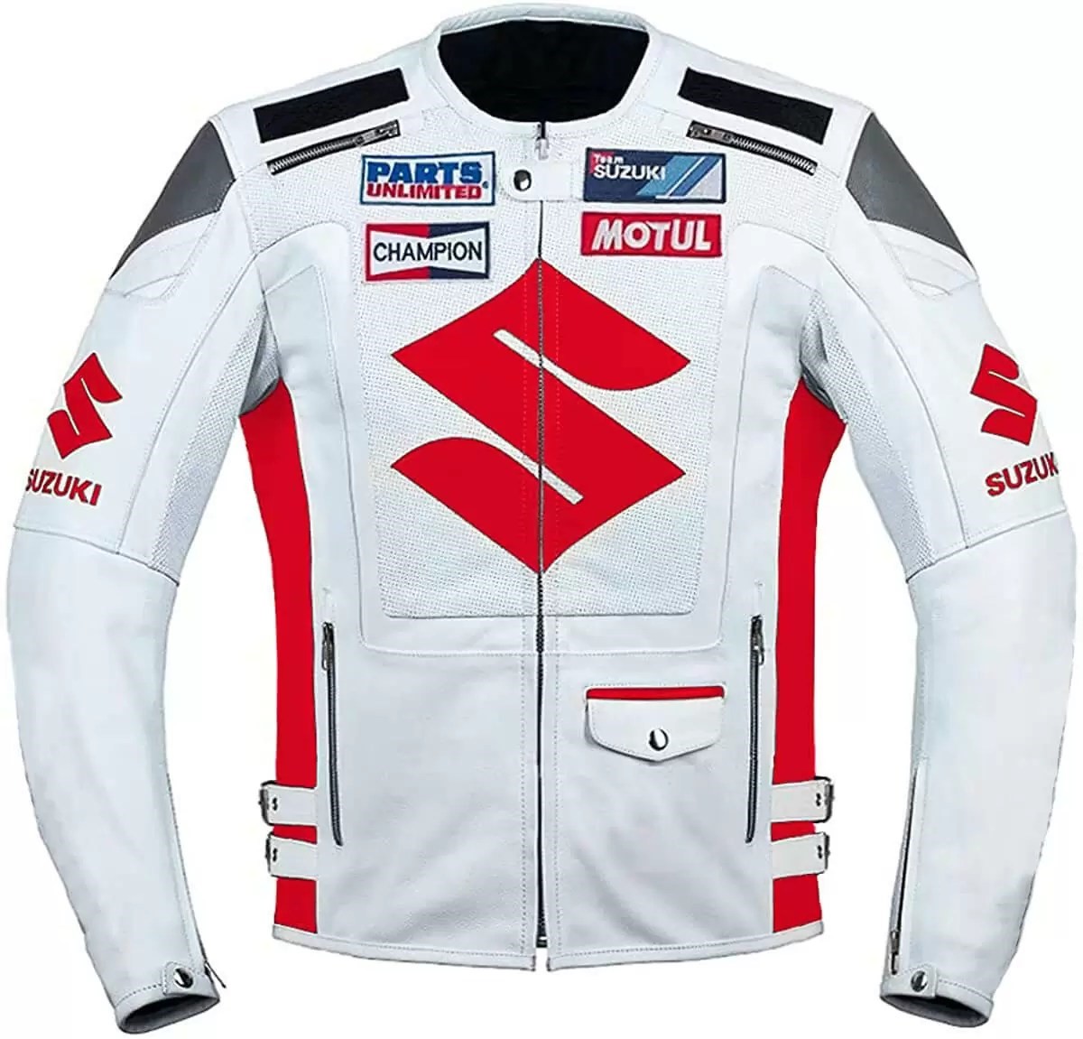 Suzuki Motorcycle Red Racing Leather Jacket
