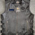 HARLEY DAVIDSON SKULL EMBROIDERED LEATHER VEST