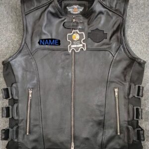HARLEY DAVIDSON SKULL EMBROIDERED LEATHER VEST