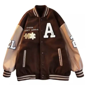 Achock Brown Varsity Jacket