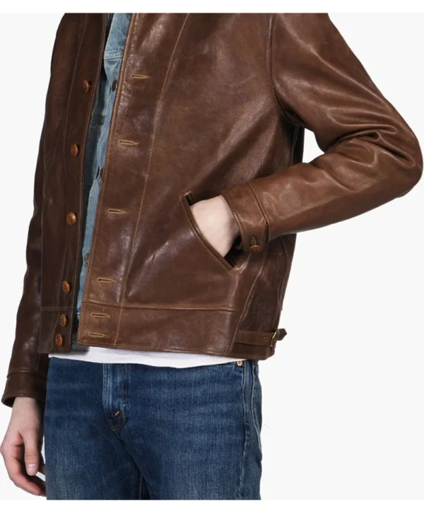 Albert Einstein Vintage Leather Jacket - Image 2