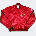 80s Arizona Cardinals Bomber Red Satin Jacket